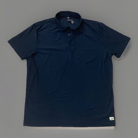 Vuori Strato Tech Stretch Polo Shirt Men's M Navy Dark Short Sleeve Medium EUC - Picture 1 of 4